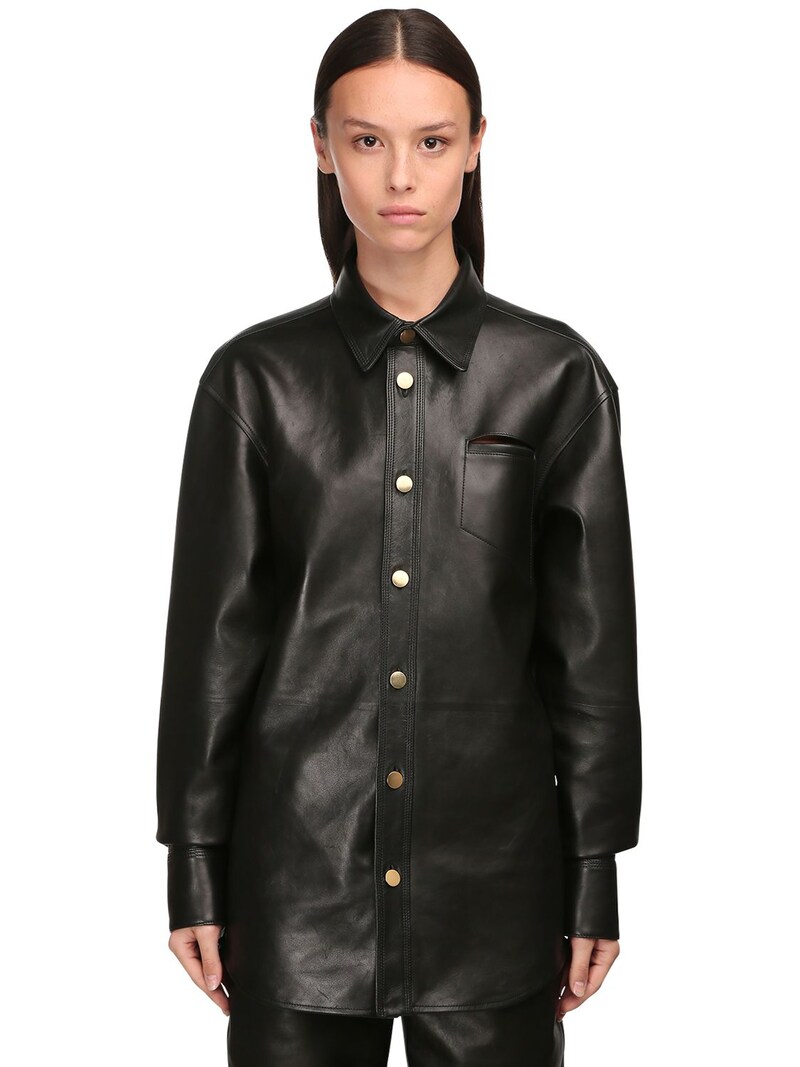 bottega leather shirt