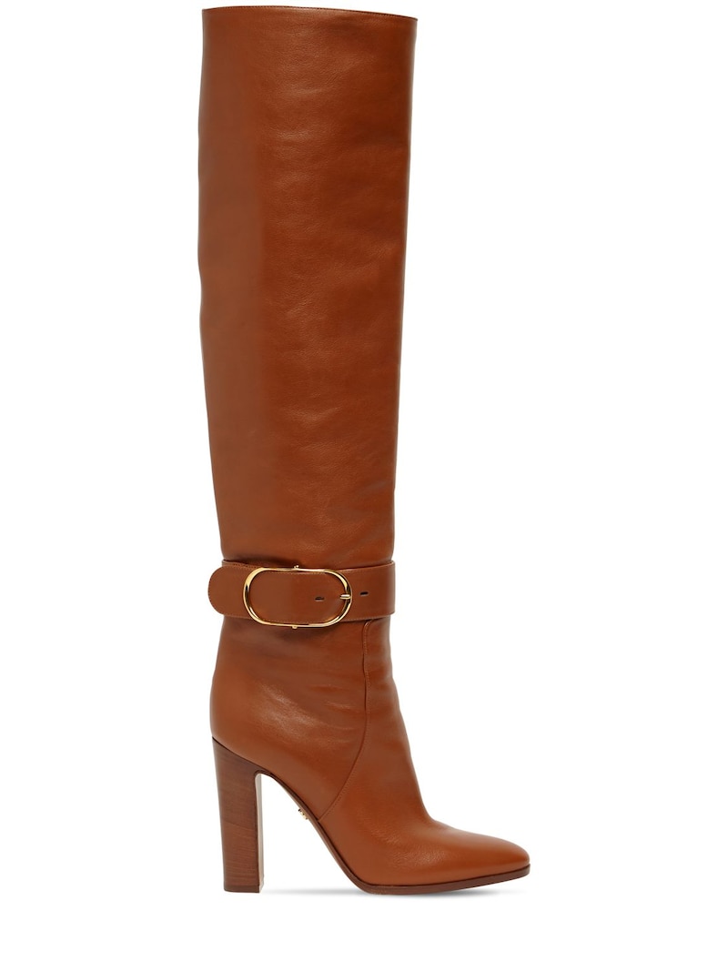 Dolce & Gabbana - 105mm leather tall boots - | Luisaviaroma