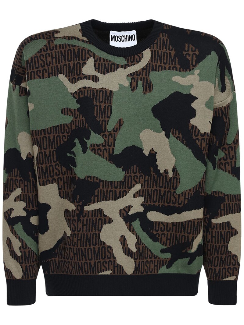 moschino camo jumper