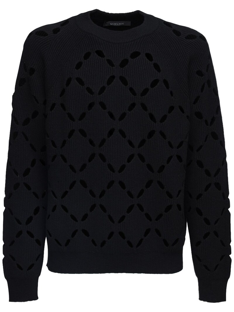 Versace - Wool knit sweater - Black | Luisaviaroma