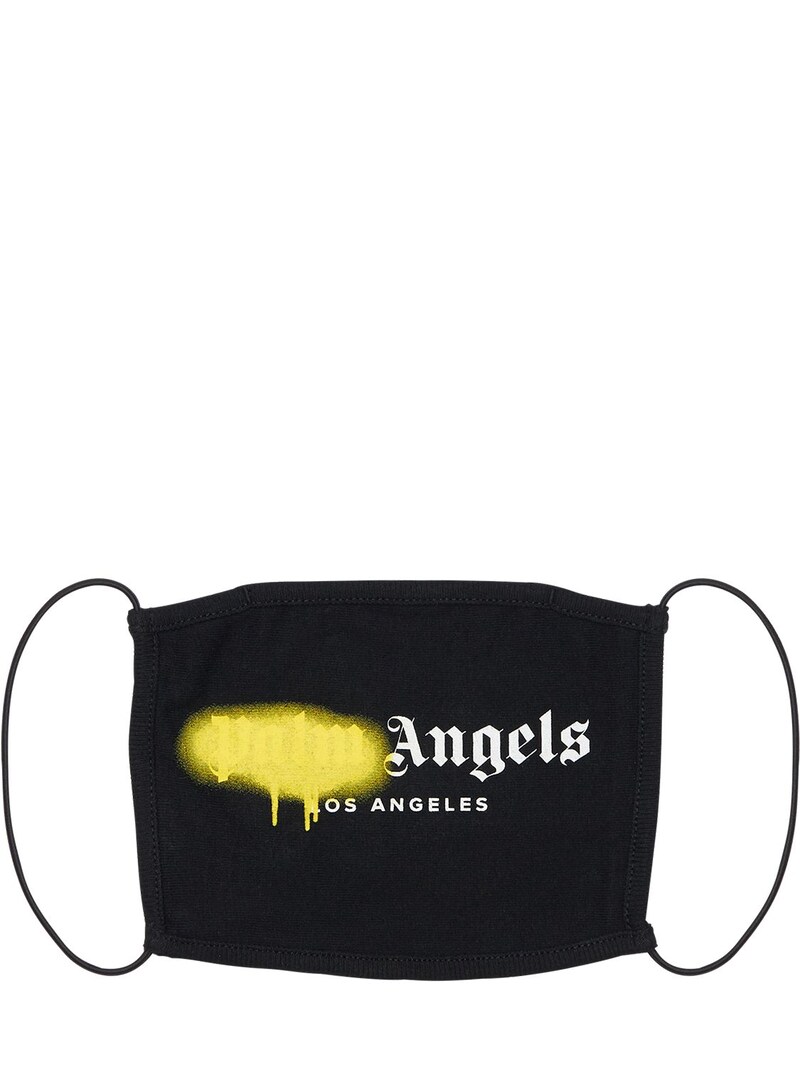 Palm Angels - Los angeles spray logo cotton face mask - Black