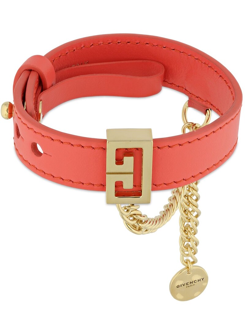 Givenchy - Givenchy leather bracelet w/ chain - | Luisaviaroma