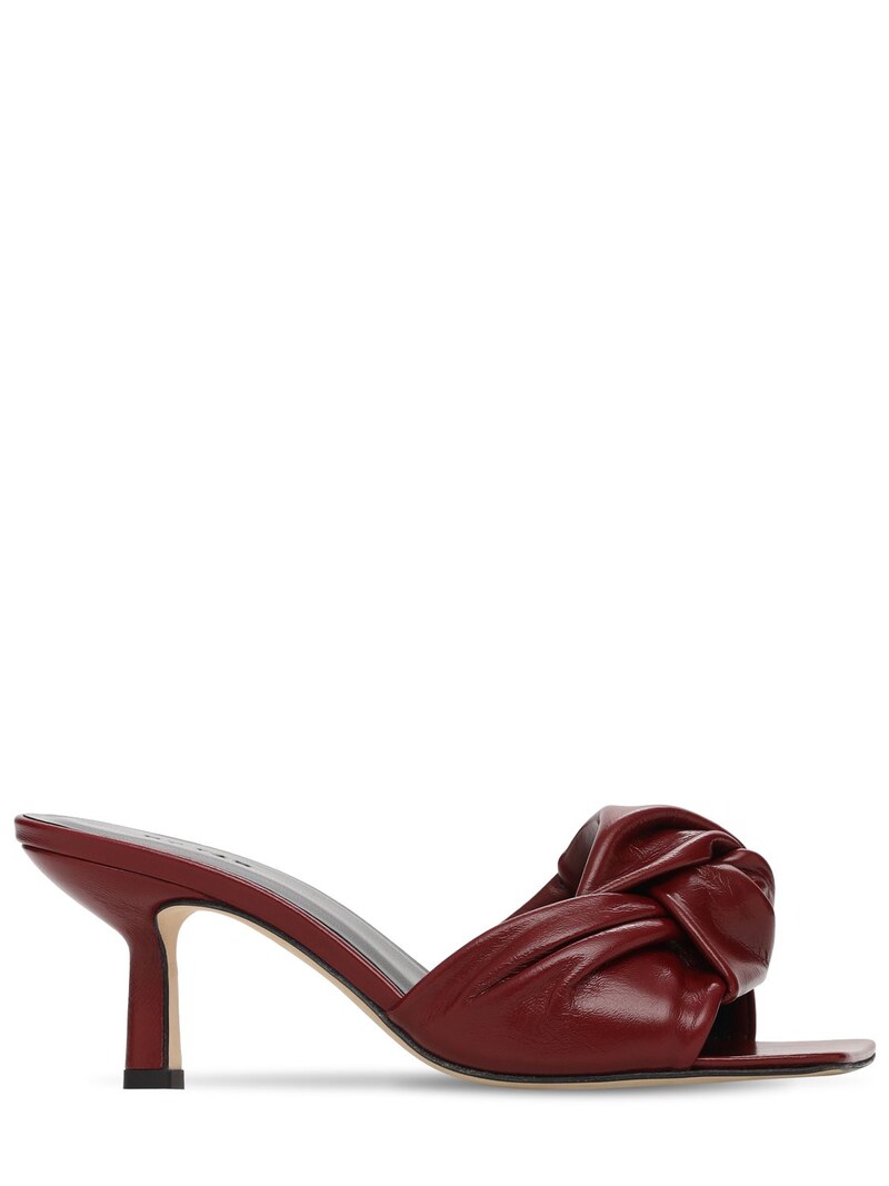 topshop lana leather chunky mule in khaki