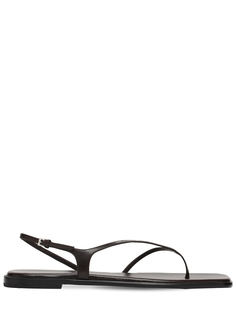 The Row - 10mm constance leather thong sandals - Dark Brown | Luisaviaroma