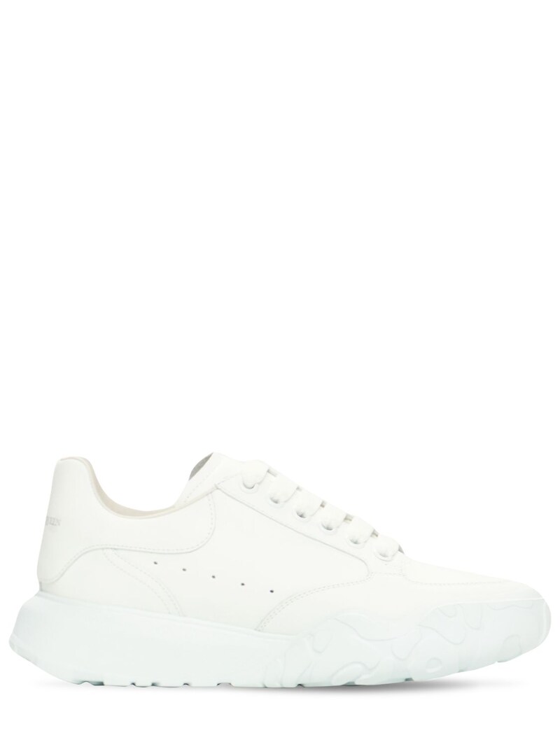 Alexander McQueen - 45mm court leather sneakers - White | Luisaviaroma