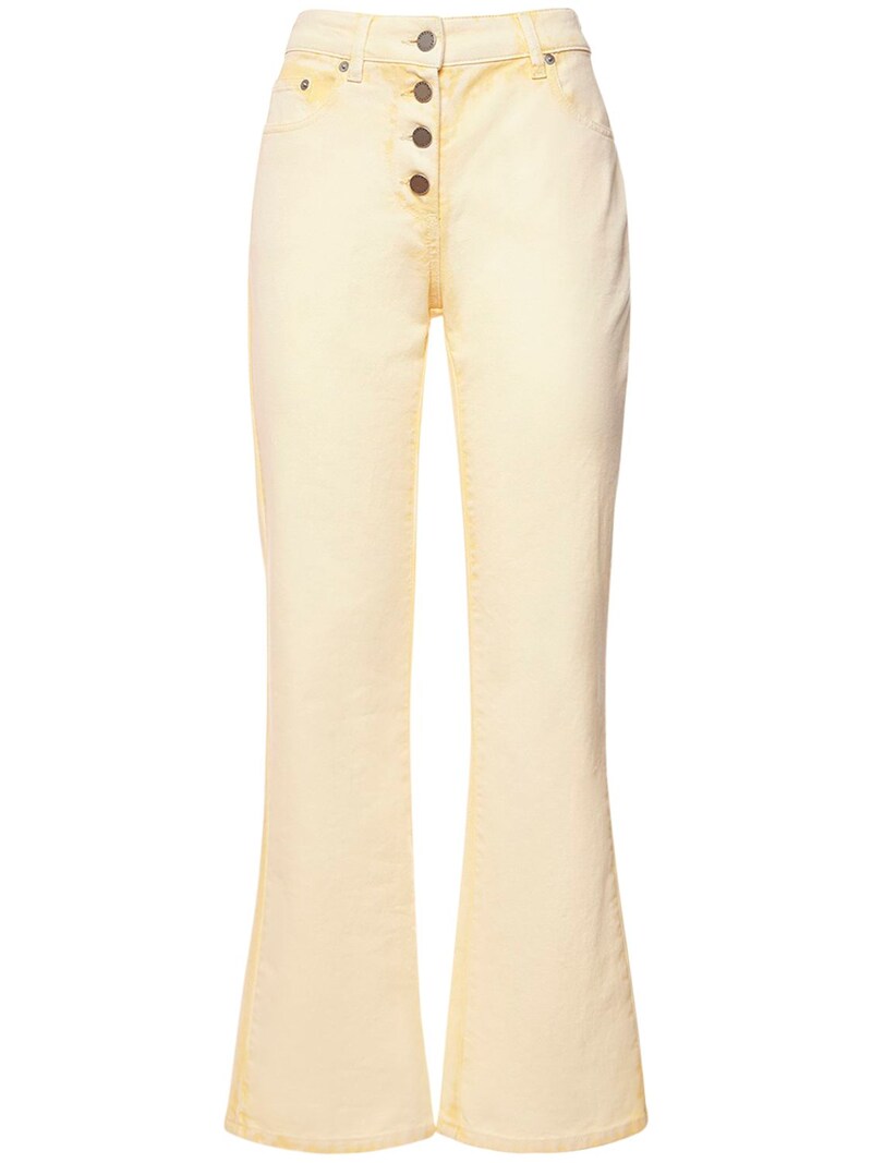 Alberta Ferretti - Tie dye cotton denim wide leg jeans - Yellow ...