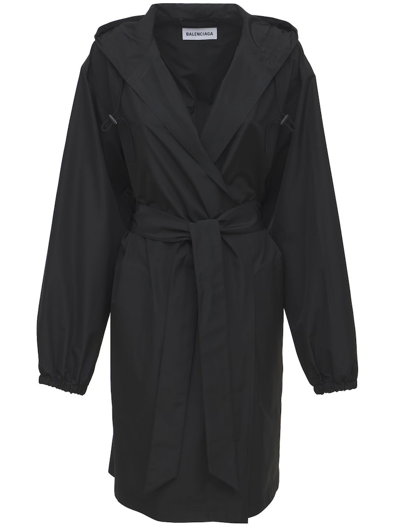Balenciaga - Tech & viscose rain coat - Black | Luisaviaroma