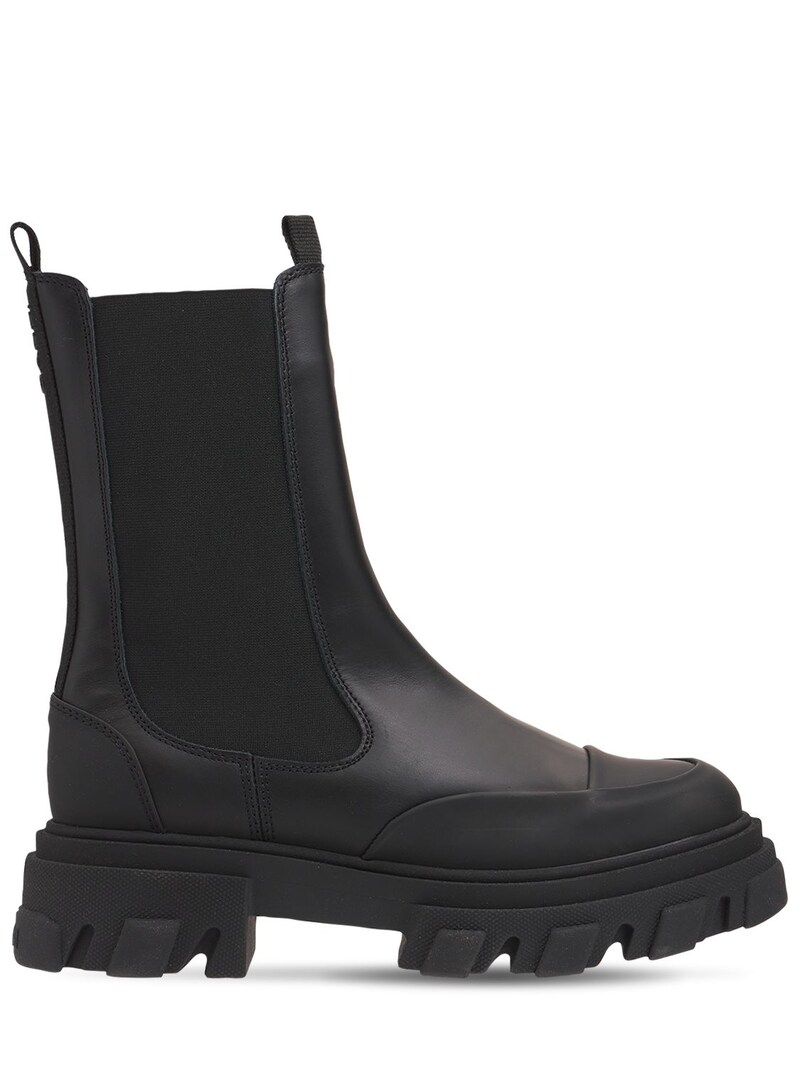 50mm mid leather chelsea combat boots - GANNI - Women | Luisaviaroma