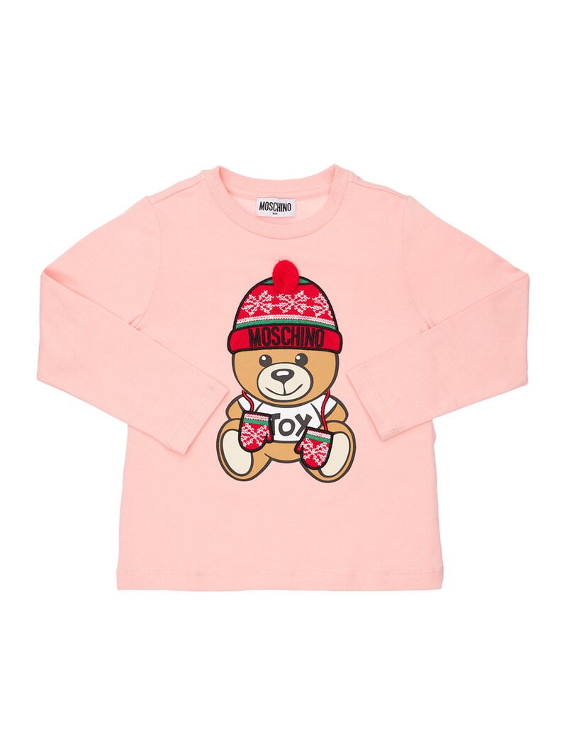 Moschino - Toy print cotton jersey t-shirt - Pink | Luisaviaroma