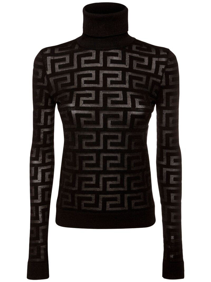 Versace - Greek silk & wool turtleneck sweater - | Luisaviaroma