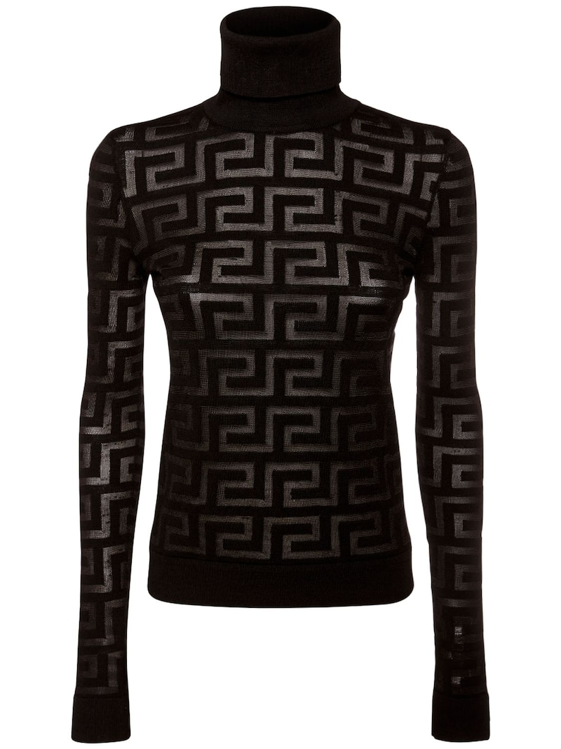 Versace - Greek silk & wool turtleneck sweater - | Luisaviaroma
