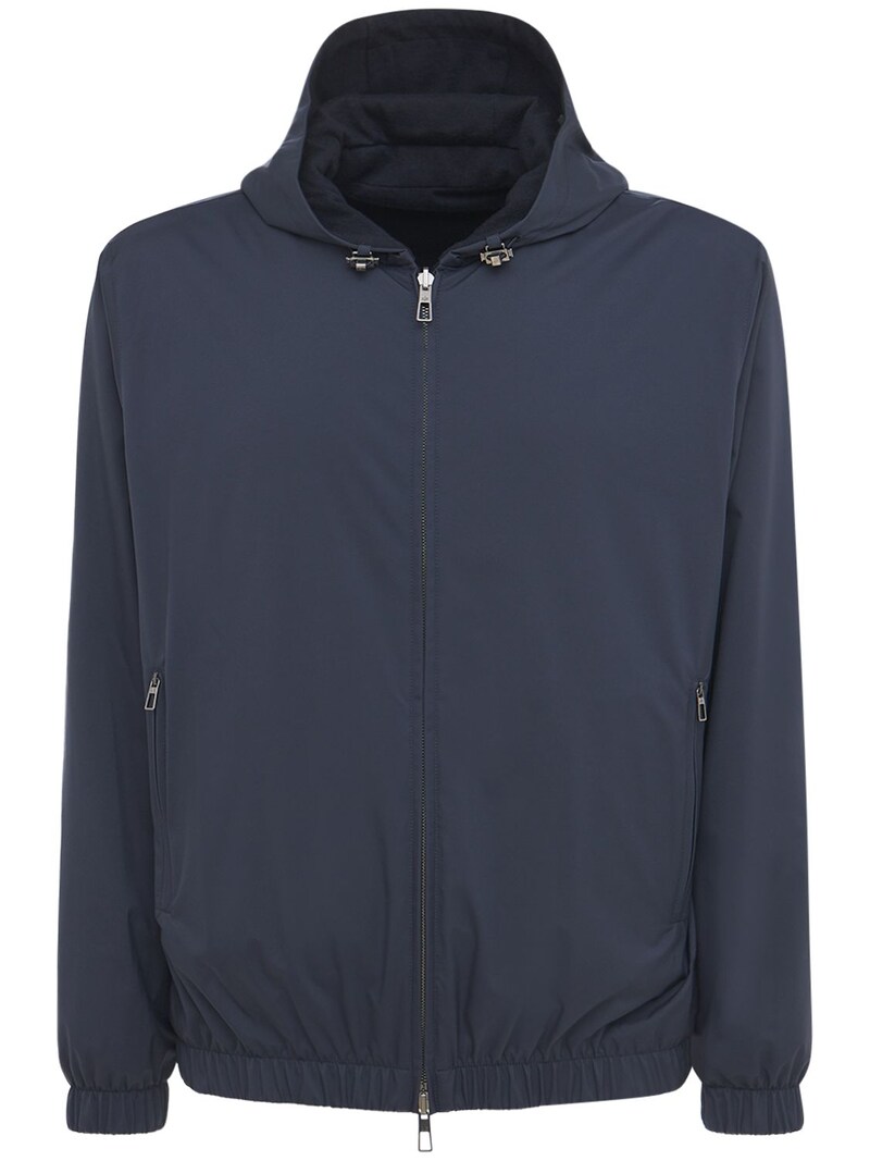 Loro Piana - Reversible windmate hooded bomber jacket - Navy | Luisaviaroma