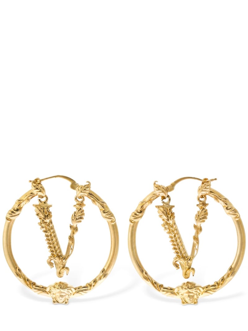 Signature v hoop earrings - Versace - Women | Luisaviaroma