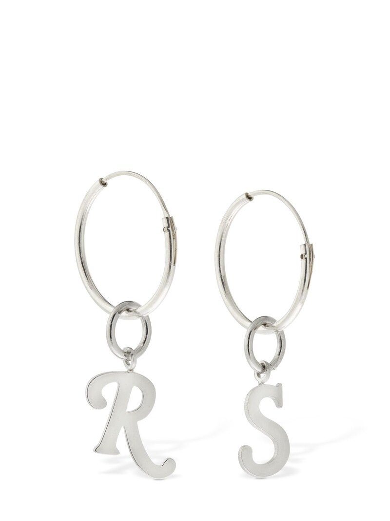 Raf Simons - R & s charm hoop earrings - Silver | Luisaviaroma