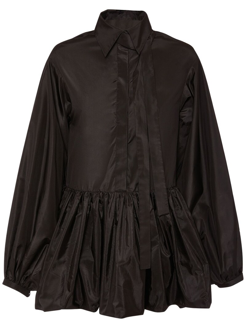 Washed silk taffeta mini shirt dress - Valentino - Women | Luisaviaroma