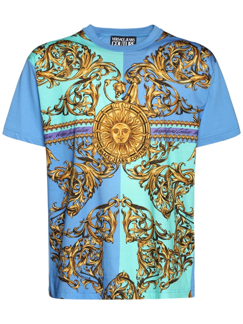Tshirt en coton imprimé garland Versace Jeans Couture Homme