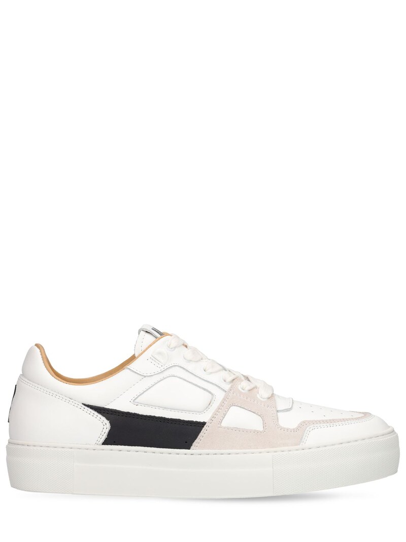 AMI Paris - Leather low-top sneakers - White/Black | Luisaviaroma