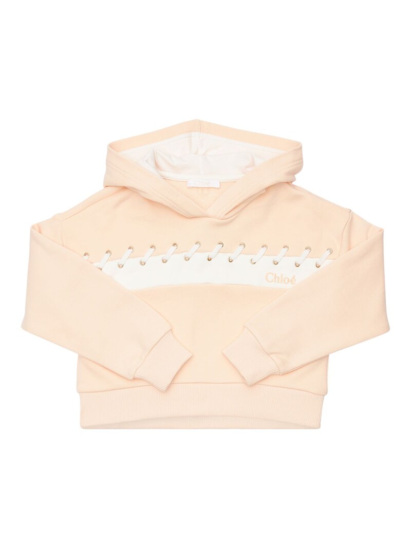 Chloé - Logo organic cotton sweatshirt hoodie - Pink | Luisaviaroma