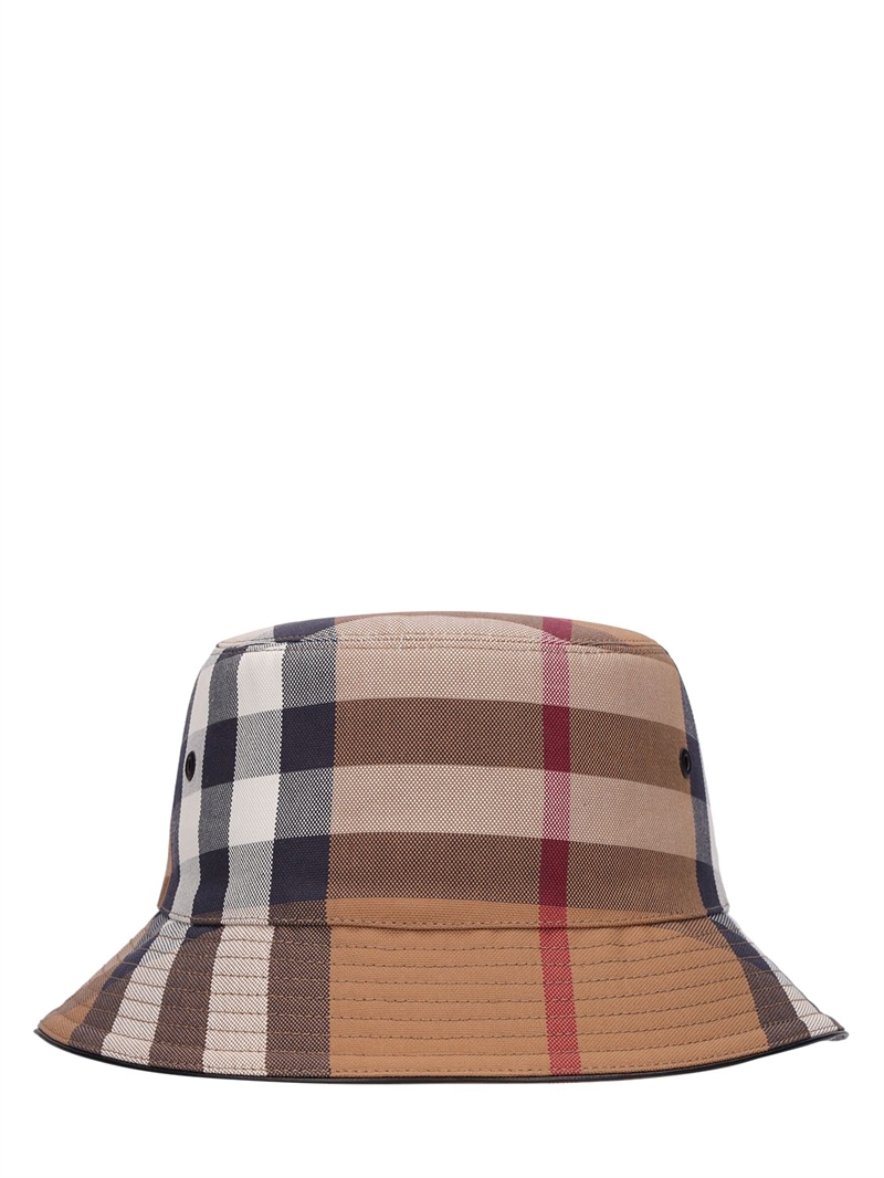Check cotton bucket hat Burberry Women Luisaviaroma