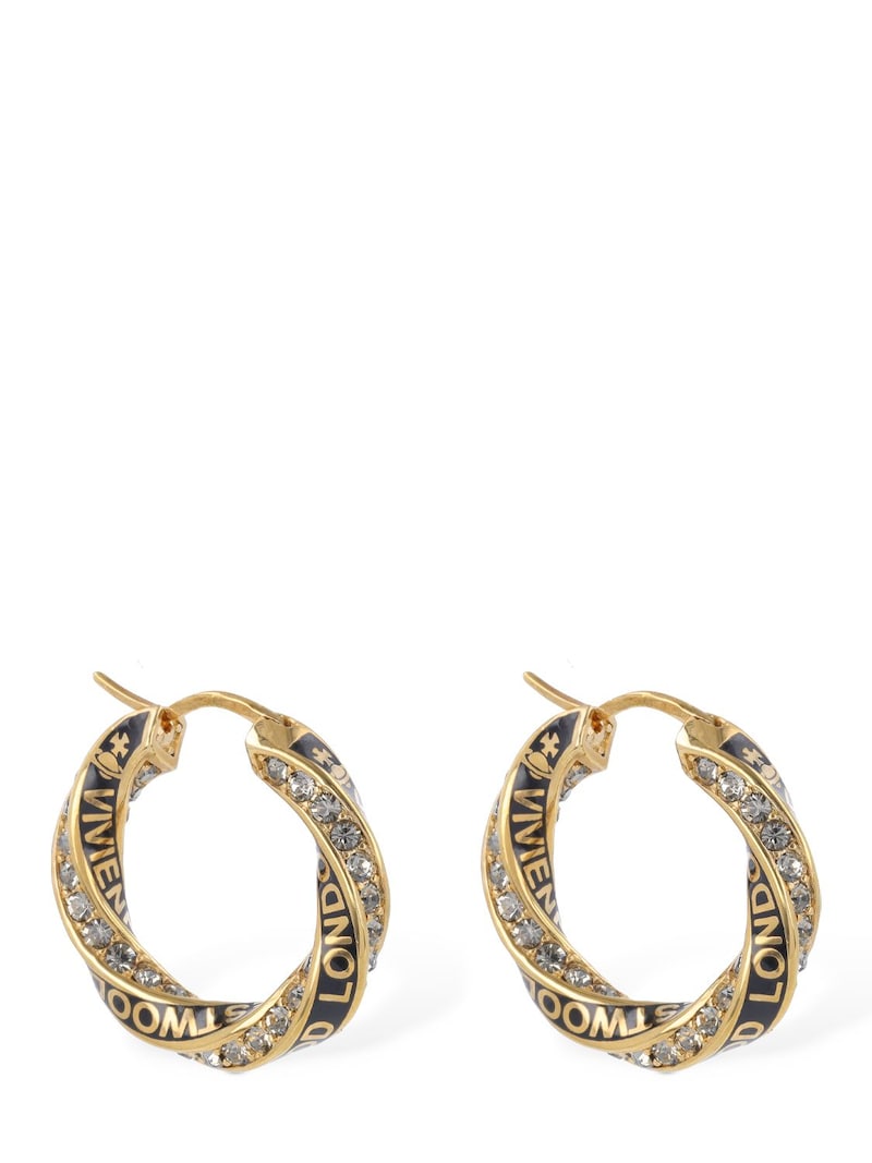 Vivienne Westwood - Rozalia hoop earrings - Gold/Black | Luisaviaroma