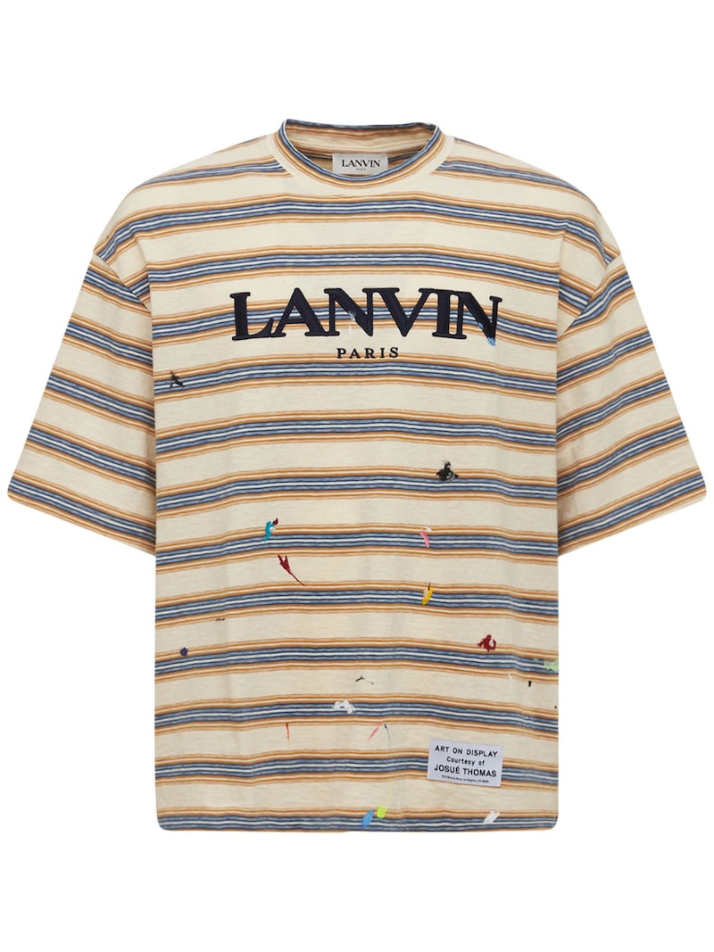 Multi-stripe hand painted cotton t-shirt - Gallery Dept X Lanvin - Men ...