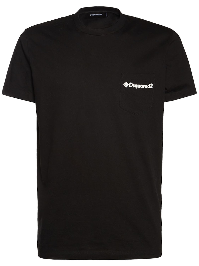 Gummy logo cotton jersey t-shirt - Dsquared2 - Men | Luisaviaroma