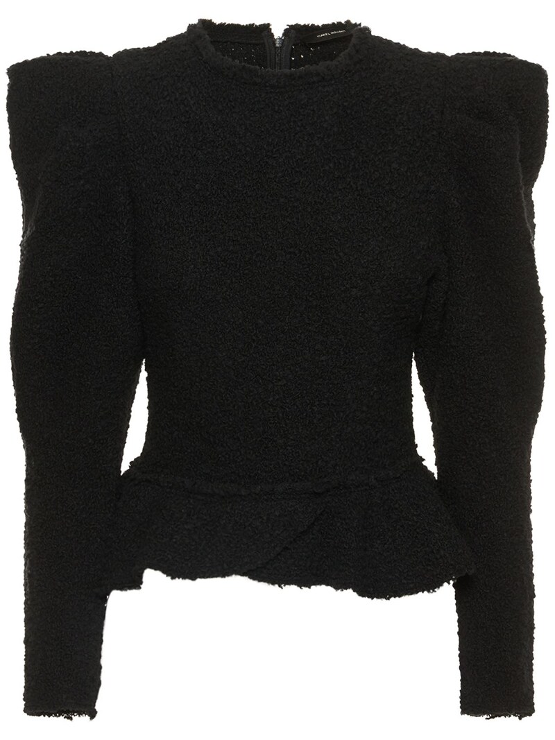 Giamili wool tweed puff sleeve top - Isabel Marant - Women | Luisaviaroma