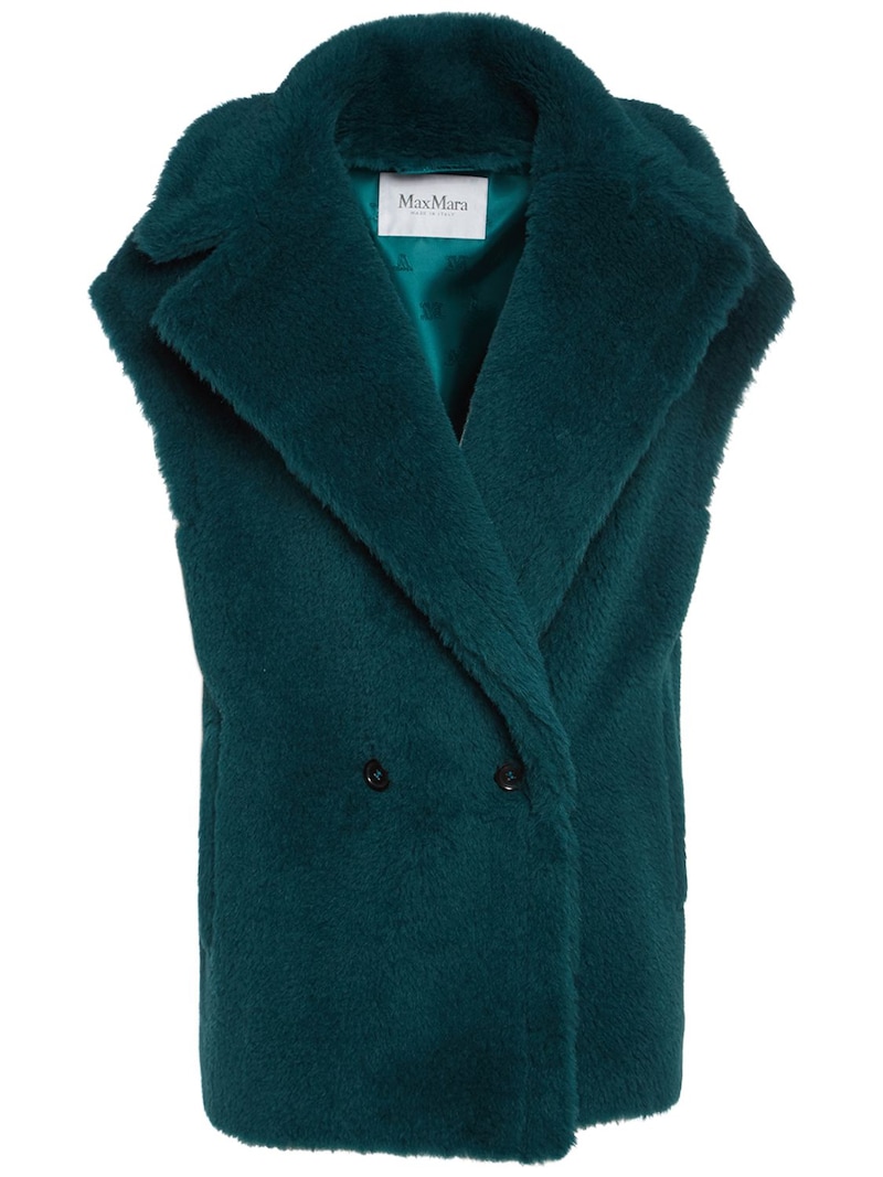 Max Mara - Libano oversize alpaca blend teddy vest - Dark Turquoise ...