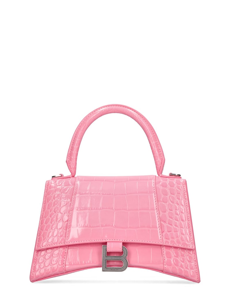 Balenciaga - Small hourglass embossed leather bag - Sweet Pink