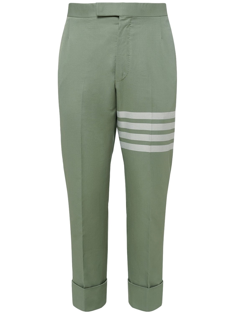 Classic cotton pants w/ 4 bar Thom Browne Men Luisaviaroma