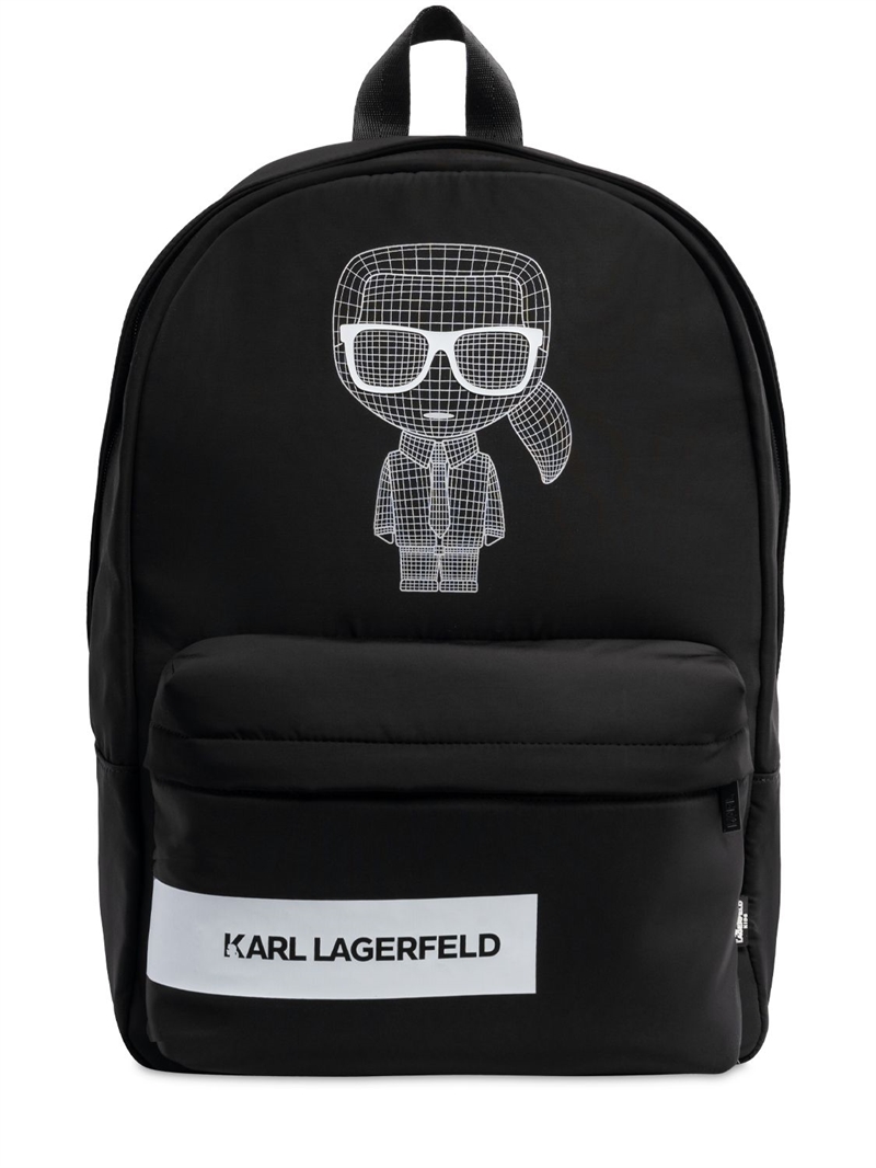 Karl Lagerfeld Karl print nylon backpack w/ logo Luisaviaroma