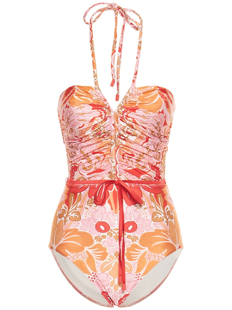 Kaftán Largo De Playa SUN-ROSE - Cuello V, Manga 3/4, Diseño Con Líneas Decorativas, Ideal Para Verano
