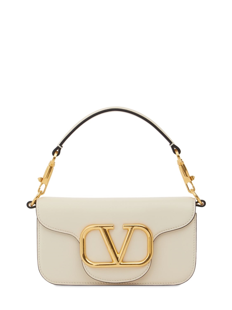 Valentino Garavani Petit sac porté épaule en cuir locò Ivoire Clair Luisaviaroma