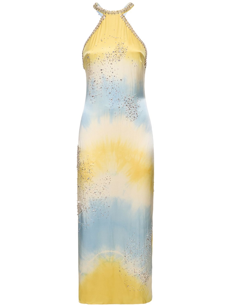 Embellished silk satin long dress Des Phemmes Women Luisaviaroma