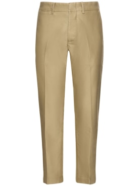 Tom Ford: Compact cotton chino pants - Washed Beige - men_0 | Luisa Via Roma