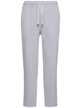 Brunello Cucinelli: Cotton sweatpants - Grey - men_0 | Luisa Via Roma