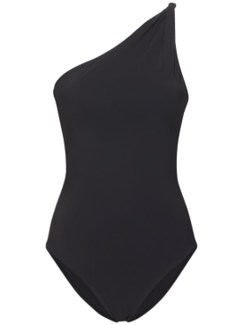 Toteme: Twist-strap one-shoulder swimsuit - Black - women_0 | Luisa Via Roma