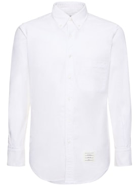 Thom Browne: Classic oxford button down shirt - White - men_0 | Luisa Via Roma