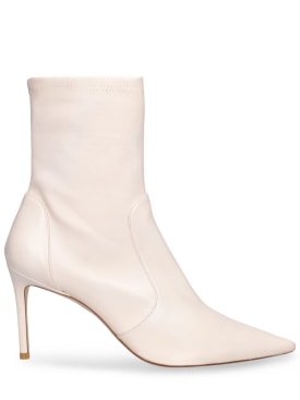 Stuart Weitzman: 85mm Stuart leather ankle boots - Off White - women_0 | Luisa Via Roma