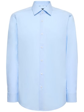 Boss: Camisa de algodón popelina - Azul Claro - men_0 | Luisa Via Roma