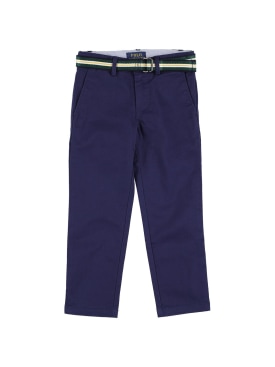 Polo Ralph Lauren: Stretch cotton twill chino pants w/ belt - Navy - kids-boys_0 | Luisa Via Roma