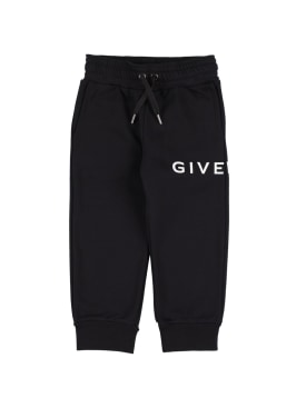 Givenchy: Logo printed cotton blend sweatpants - Black - kids-boys_0 | Luisa Via Roma