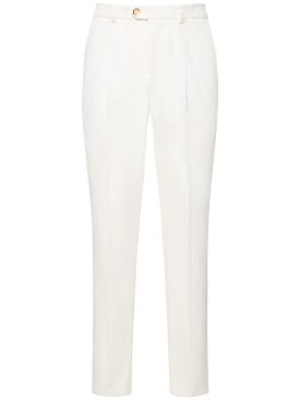 Brunello Cucinelli: Cotton gabardine straight pants - White - men_0 | Luisa Via Roma