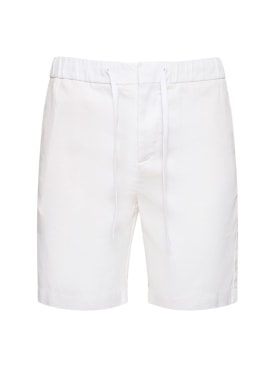 Frescobol Carioca: Shorts de lino y algodón - Blanco - men_0 | Luisa Via Roma
