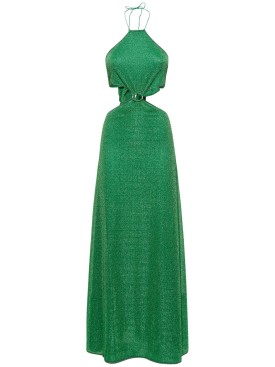 Oséree Swimwear: Lumiere lurex long dress - Green - women_0 | Luisa Via Roma