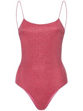 Oséree Swimwear: Lumiere Maillot lurex one piece swimsuit - Pink - women_0 | Luisa Via Roma