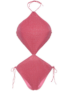 Oséree Swimwear: Lumiere Maillot lurex diamond swimsuit - Pink - women_0 | Luisa Via Roma