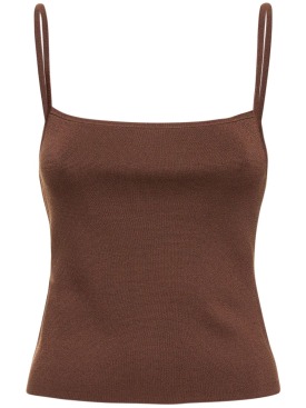 Matteau: Viscose blend knit tank top - Brown - women_0 | Luisa Via Roma