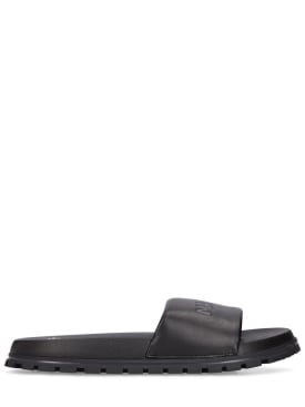 Marc Jacobs: Leather slide sandals - Black - women_0 | Luisa Via Roma