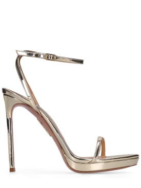 Aquazzura: 115mm Olie faux leather sandals - Gold - women_0 | Luisa Via Roma